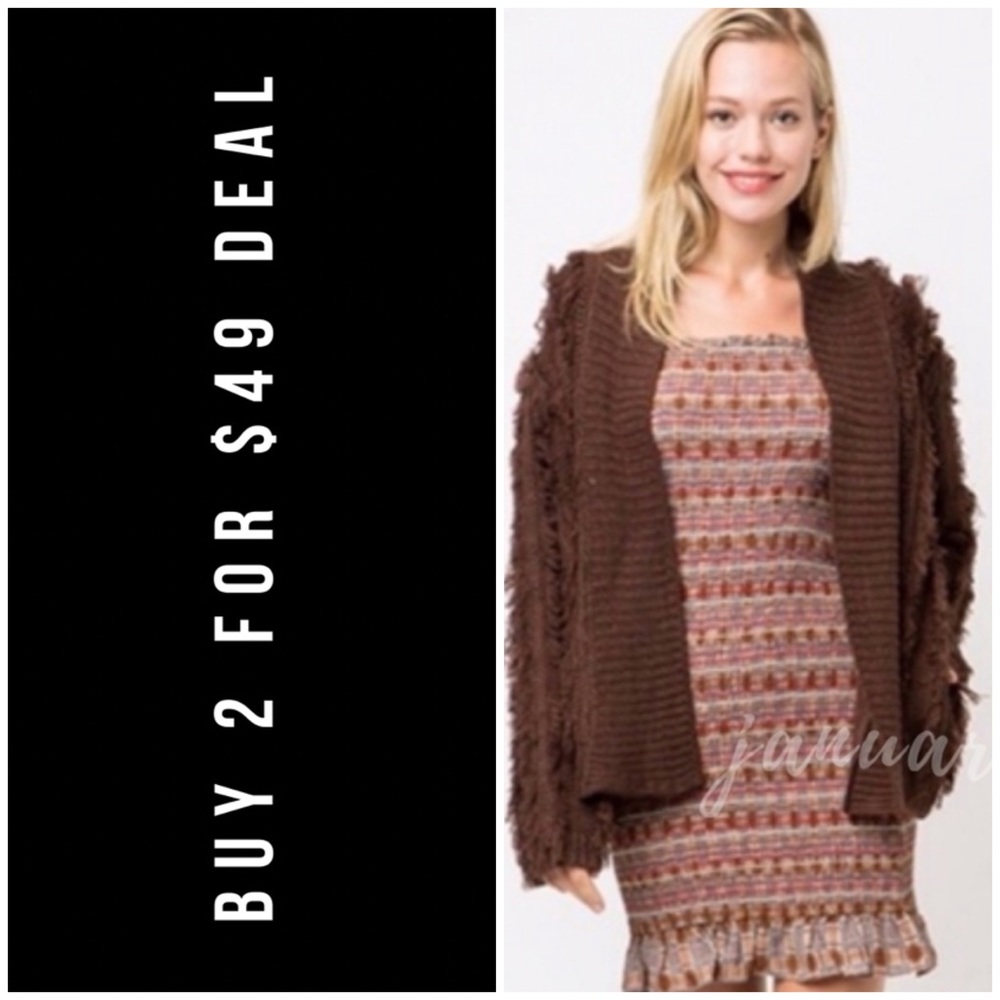 ❄️MOCHA FRINGE CARDIGAN